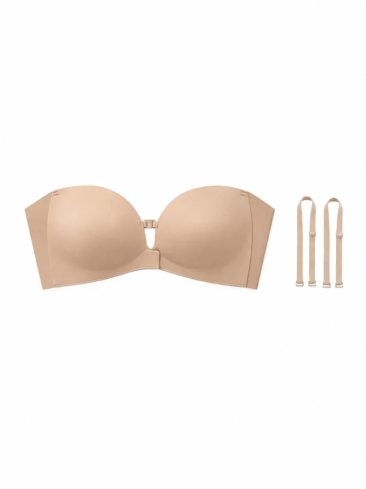 Soutien-gorge bandeau push-up sculptant à fermeture frontale
