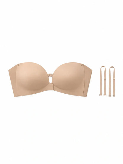 Soutien-gorge bandeau push-up sculptant à fermeture frontale