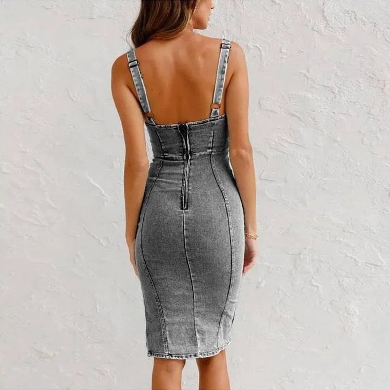 EMMA™ - Robe Moulante en jean