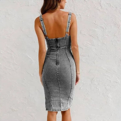 EMMA™ - Robe Moulante en jean